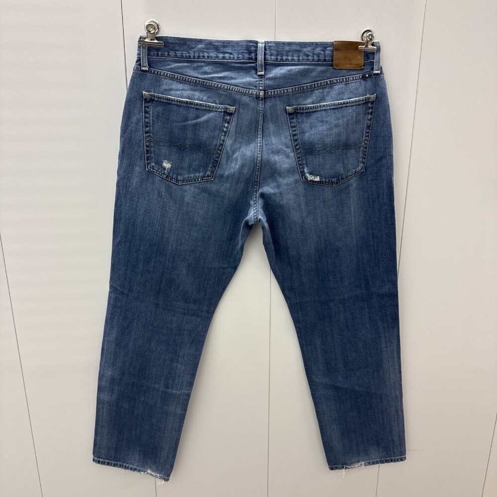 Lucky Brand 221 Original Straight Leg Zip Fly Denim Broken In Distressed 38X32